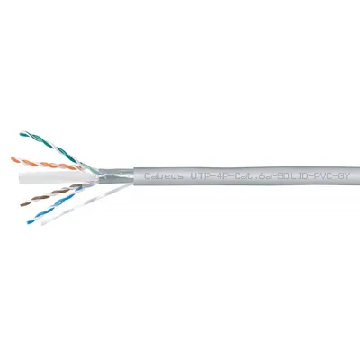 Кабель витая пара Cabeus UTP-4P-Cat.6a-SOLID-PVC-GY, U/UTP Cat.6A, 305м, серый