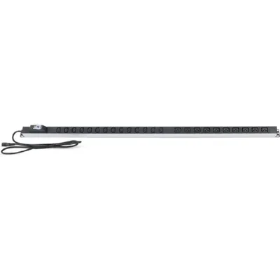 Блок распределения питания Cabeus PDU-16-14C13-10C19-B, 24 розетки IEC 320 C13/C19, 16 А, вертикальный, 19"