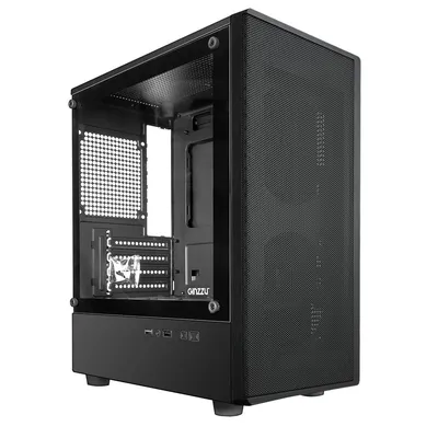 Корпус GINZZU CL401, mATX, USB2.0+USB3.0, HD Audio, стекло, черный