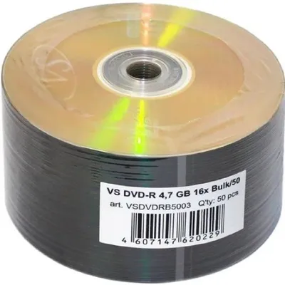 Диск DVD-R VS VSDVDRB5003, 4.7GB, 16x, Bulk