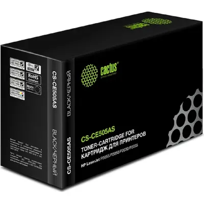 Картридж Cactus CS-CE505AS_DP, чёрный, 2300 страниц, для HP LJ P2055/P2035