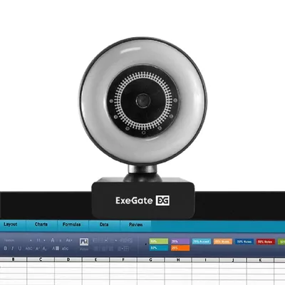 Веб-камера ExeGate eStudio EW-721 2K AF, 5 Мп, 2560×1440, 30 fps, USB
