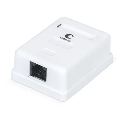 Розетка Cabeus WS-8P8C-Cat.6-1, RJ-45 (8P8C), кат. 6, 1 пост, накладная, белая