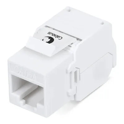 Модуль Keystone Cabeus KJ-RJ45-Cat.6A-180-Toolless, RJ-45 (8P8C), Cat.6A, 180°, без инструмента, белый