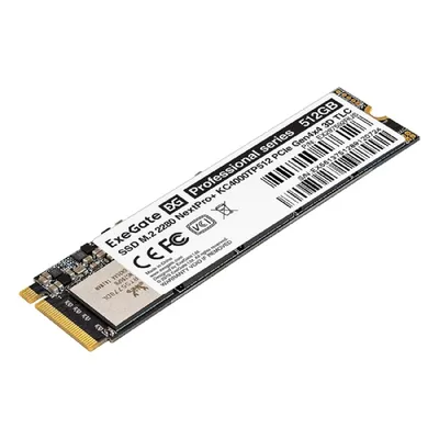 SSD ExeGate NextPro+ KC4000TP512 EX297592RUS, 512 ГБ, M.2 2280, PCIe Gen4x4, 3D TLC