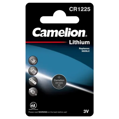 Батарейка Camelion CR1225, литиевая, 3 В, 50 мАч, блистер 1 шт.