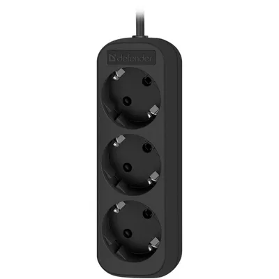Удлинитель Defender M330, 3 розетки, 3 м, 2200 Вт, с заземлением