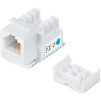 Модуль Cabeus KJ-RJ12-90, Keystone Jack RJ-12, 90°, белый