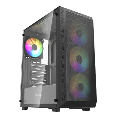 Корпус Powercase CMSB-A4, ATX, стекло, 4×120mm ARGB, черный