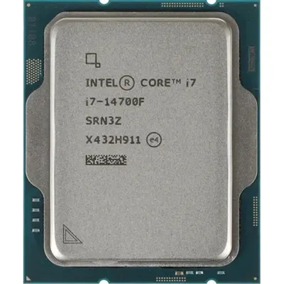 Процессор Intel Core i7-14700F, LGA 1700, 20 ядер (8P+12E)/28 потоков, 2,1–5,4 ГГц, 33 МБ, OEM