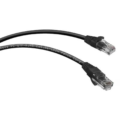 Патч-корд Cabeus PC-UTP-RJ45-Cat.5e-3m-BK-LSZH, U/UTP Cat.5e, 2×RJ45, LSZH, 3 м, черный