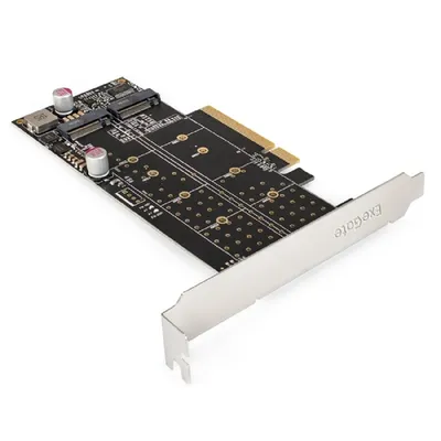 Переходник ExeGate EXE-597E2, 2×M.2 M key → PCI-E x8 v3.0, для SSD 2230–22110