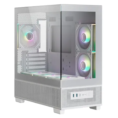 Корпус XASTRA Q500M Q500M-6FM12A-C10-UC-WH, MicroATX, 6×120 мм ARGB PWM, Type-C, белый