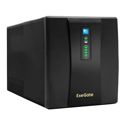 ИБП ExeGate SpecialPro UNB-1200.LED.AVR.4SH.USB, 1200 ВА / 750 Вт, 4× Schuko, USB