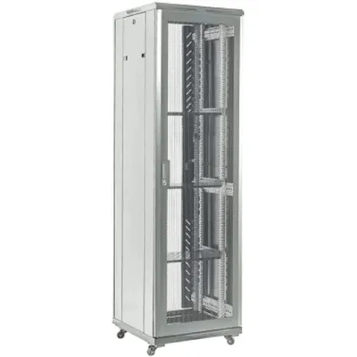 Шкаф телекоммуникационный Rexant 04-4288-211, напольный, 42U, 800×800, стекл. дверь, серый