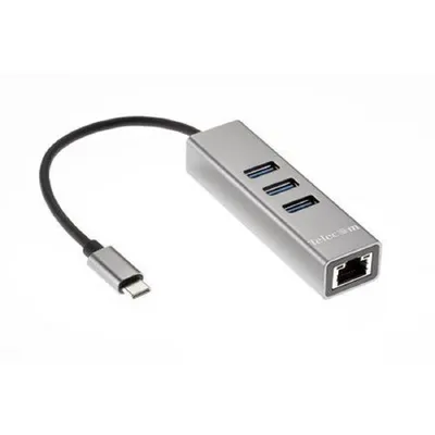Переходник Telecom TA311C, USB Type-C → RJ-45 + 3×USB 3.0
