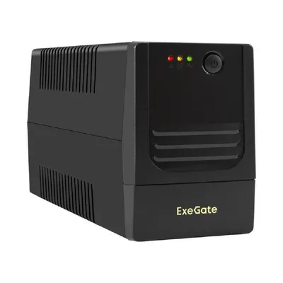 ИБП ExeGate Power NB-1000.LED.AVR.2SH, 1000 В·А / 650 Вт, AVR, 2×Schuko, батарея 12 В 9 А·ч