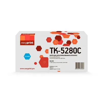 Тонер-картридж EasyPrint LK-5280C для Kyocera ECOSYS, голубой, 11000 стр.