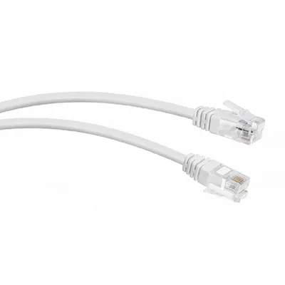 Шнур комм. Cabeus, кат. , неэкр., U/UTP, RJ12(6p4C), PVC, AWG28, 0.5м, белый