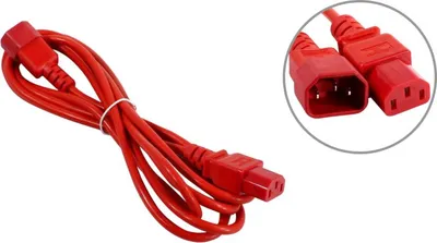 Шнур питания LANMASTER LAN-PP13/14-3.0-RD, C13–C14, 3 м, 10 А