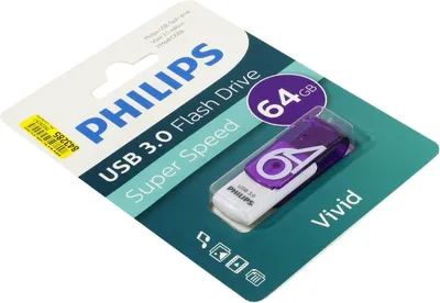 USB-флеш-накопитель Philips Vivid FM64FD00B/97, 64 ГБ, USB 3.2 Gen 1, тип-A