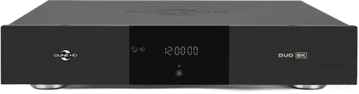 Медиаплеер/ Hi-FI Mediaplayer Dune HD Duo 8K: 8K/60 Hz/Dolby Vision/HDR10+/HDR, CPU Amlogic S9284-K/J, RAM 8 Gb, Flash 64 Gb, 2xUSB3.0,  1xUSB2.0, 2x HDD SATA 3.5", LAN 1000Mb/s, WiFi 802.11ax, BT 5.2, HDMI 2.1a Out, HDMI 1.4 Audio Out, 2xHDMI 2.1a In/ S/PDIF, Audio Out RCA, USB 3.0 Low Noise Audio Out, External PSU IN, BT+Voice Remote Control, Android  11