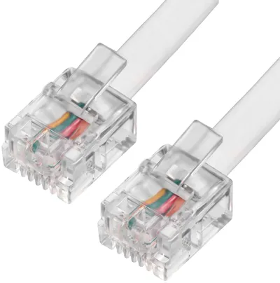Телефонный шнур GCR GCR-TP6P4C-3.0m, 6P4C (RJ11) — 6P4C (RJ11), 3 м, медь