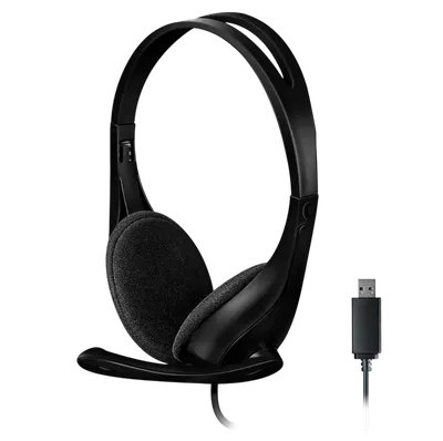 Наушники с микрофоном A4Tech HU-9 (BLACK), USB, накладные, 1.8м