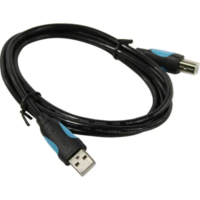 Кабель Vention VAS-A16-B150, USB 2.0 AM-BM, 1.5 м, черный
