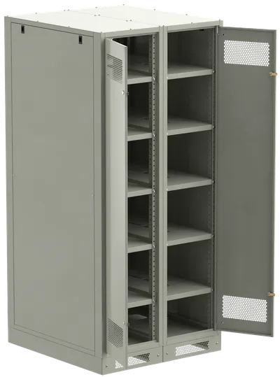 Шкаф LINEA B аккумуляторный 2000х900х950мм двустворчатая металлическая дверь серый