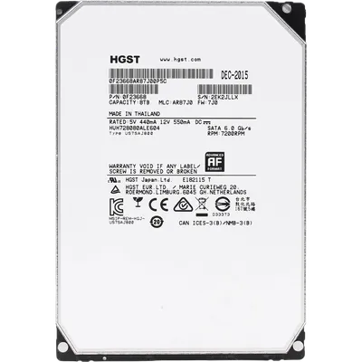 Жесткий диск WD HUH728080ALE604, 8 ТБ, 3.5", SATA III, 7200 об/мин