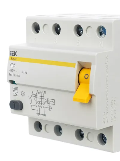 УЗО iEK ВД1-63 MDV10-4-040-100, 4п, 40 А, 100 мА, тип AC