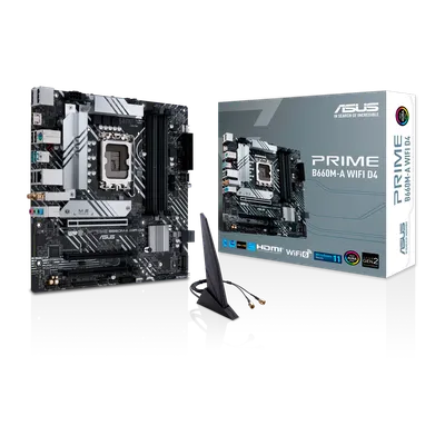 Материнская плата ASUS PRIME B660M-A WIFI D4, LGA 1700, mATX, 4×DDR4, Wi-Fi 6
