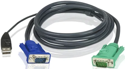 Кабель ATEN 2L-5202U, SPHD15→HD DB15+USB-A, 1.8 м