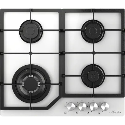 Варочная поверхность Monsher MGG 63 Blanc, газовая, 59 см, 4 конфорки, белый