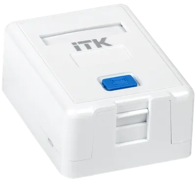 Корпус настенной розетки ITK CS2-012, 1 модуль Keystone Jack, белый