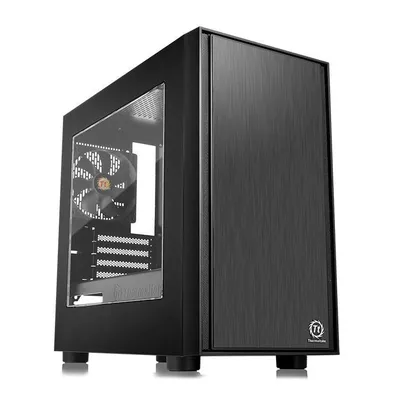 CA-1J1-00S1WN-00 - Компьютерный корпус, Thermaltake, Versa h17/win, CA-1J1-00S1WN-00, ATX, Micro-Tower, M-ATX/M-ITX, USB3.0*1/2.0*2, HD-Audio, Кулер 12см, Высота процессорного Кулера 155мм, Длина VGA до 350 мм, 2*5.25"/2*3.5", Сталь, Закаленное стекло*1, 390*205*380, Без Б/П, Чёрный
