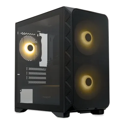 Корпус HSPD M321-TGBK-ARGB, Mesh Mini-tower, 3×ARGB, slide TG