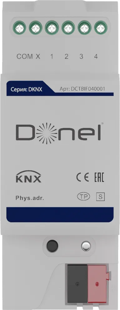 Интерфейс Donel DCTBIF040001, KNX, 4 канала, DIN