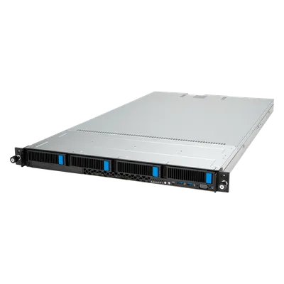 Серверная платформа/ ASUS RS501A-E12-RS4, 1U, 1x  SP5 (LGA 6096) 400W, 24x DIMM DDR5 6400/4800, 4x 3.5'' SATA/SAS, 2x M.2 SATA/NVME x4 22110, 3x PCIe x16+ 1x OCP3.0 x16, 1x 2-port 1GbE Intel I350 LAN, up to 2 single-slot GPU cards, 1+1 1600W