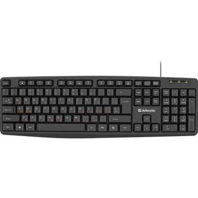 Клавиатура DEFENDER Concept HB-164, проводная USB, 104 клавиши, RU/EN, черная