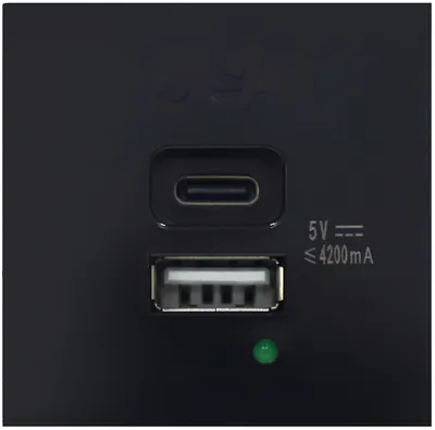 Зарядное устройство Donel DUSB4200ANCF, USB, 4.2A, Type A+C, черный