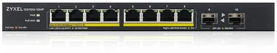 Коммутатор Zyxel GS1100-10HP-EU0102F, неуправляемый PoE+, 8×1GbE PoE+, 2×SFP, PoE 130 Вт