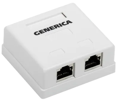 Розетка информационная ITK CS2-1C5EF-22-G, RJ45 кат.5e FTP, 2 порта, настенная