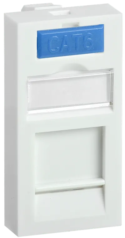 Вставка ITK CS6-11M, 45×22.5 мм, 1 модуль Keystone Jack, со шторкой, белая