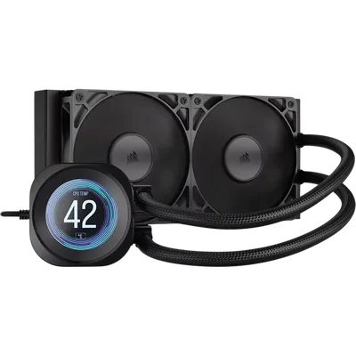 Система жидкостного охлаждения/ Water Cooling System Corsair NAUTILUS 240 RS LCD (240mm, Black/ Fans: 2x120mm, 72.8CFM, 36dBA, 2100RPM/ S: 1851, 1700, AM5, AM4)