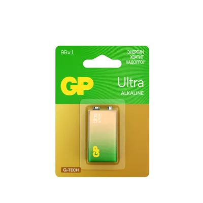 Батарейка GP Ultra Alkaline G-Tech 9V (6LR61), алкалиновая, 1 шт., блистер