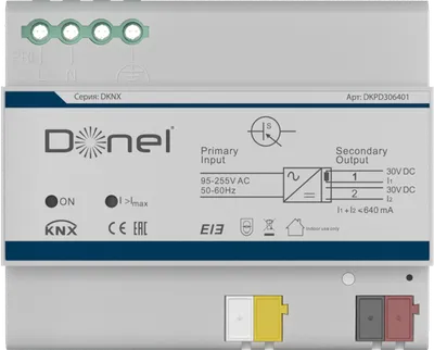 Блок питания Donel DKPD306401, KNX, 640 мА, 95-255 В AC
