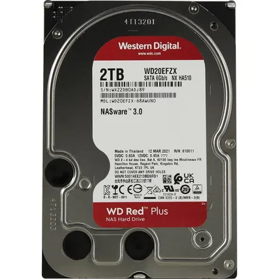 Жёсткий диск WD WD20EFZX, 2TB, SATA III, 5400rpm, 128MB