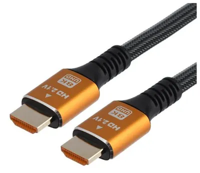 Кабель GoPower Ultra High Speed HDMI (m)-HDMI (m), 2 м, версия 2.1, 8K 60 Гц, нейлон, серый